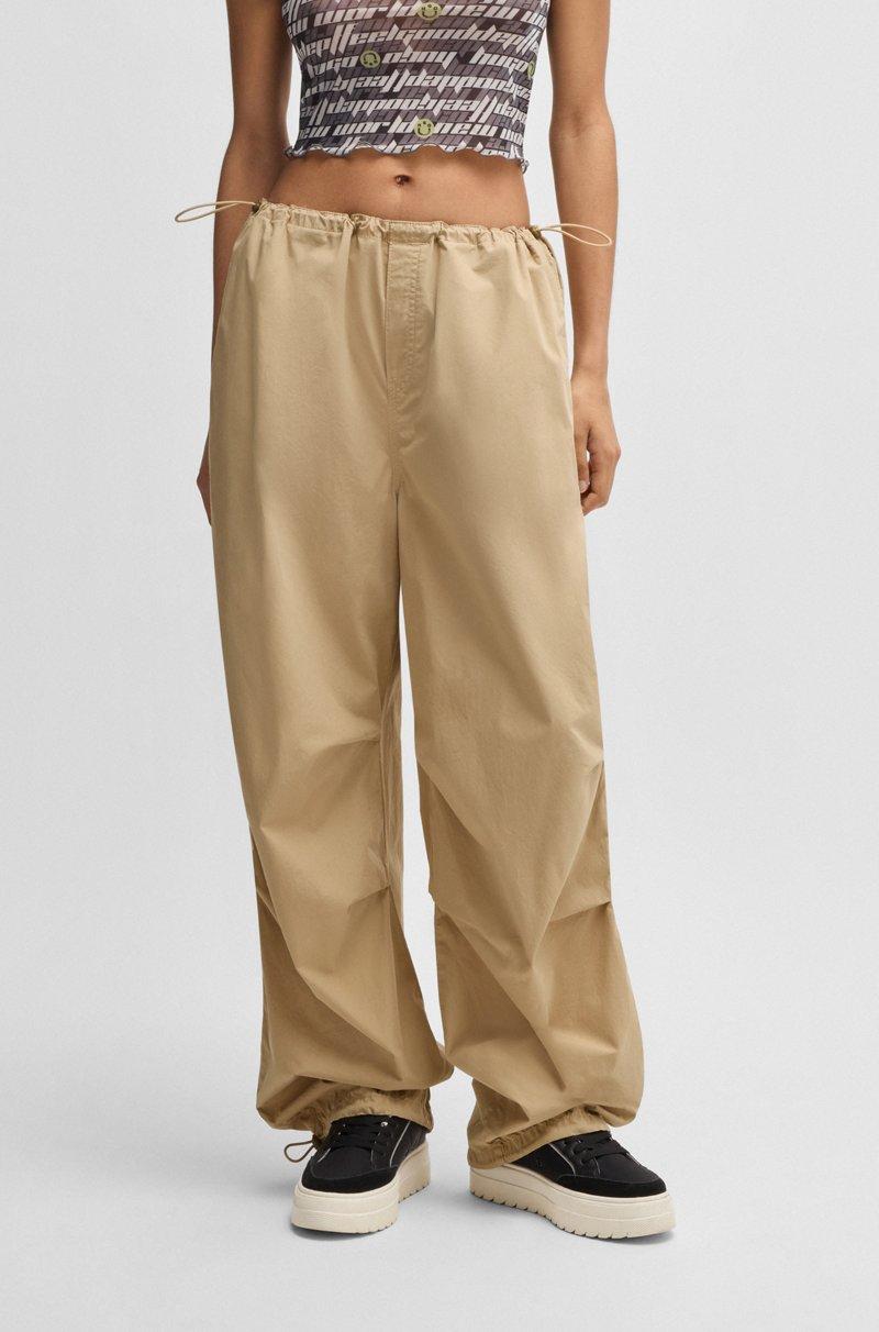 Hugo Boss Pantalones de paracaídas baggy fit de algodón