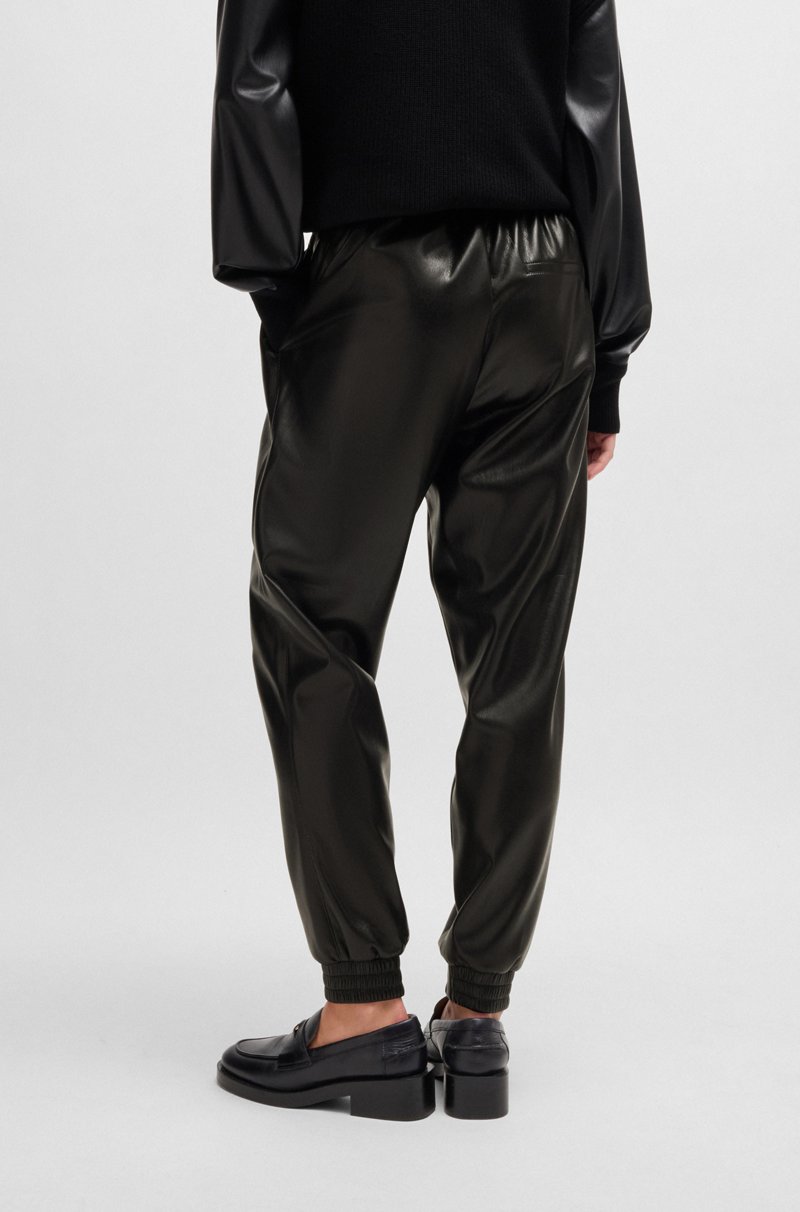 Hugo Boss Pantalones De Piel Sintética Con Cordón En La Cintura