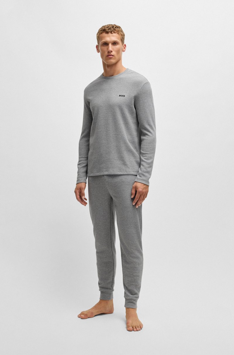 Hugo Boss Pantalones De Pijama Con Estructura De Rejilla De Algodón