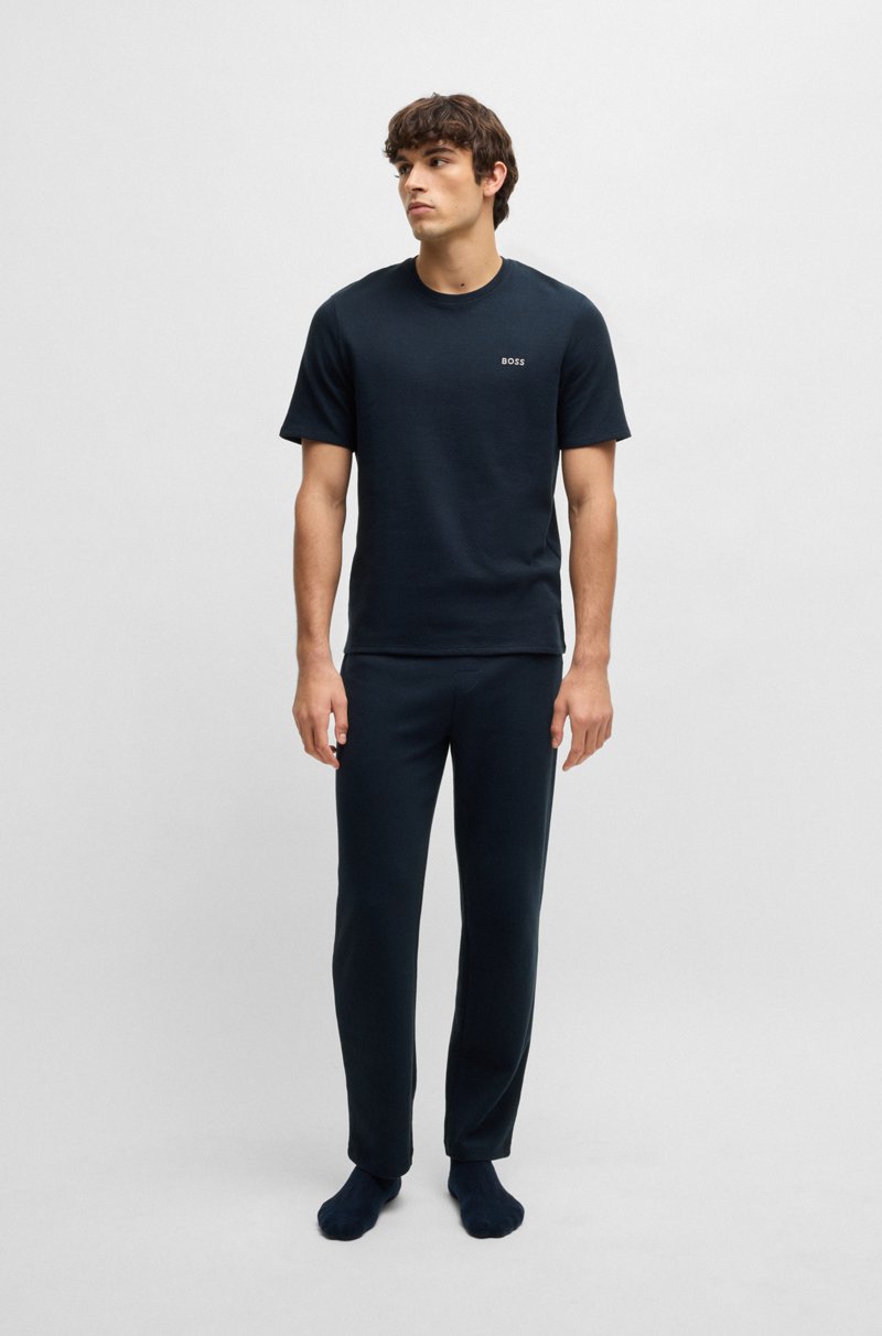Hugo Boss Pantalones De Pijama De Algodón Con Logo Bordado