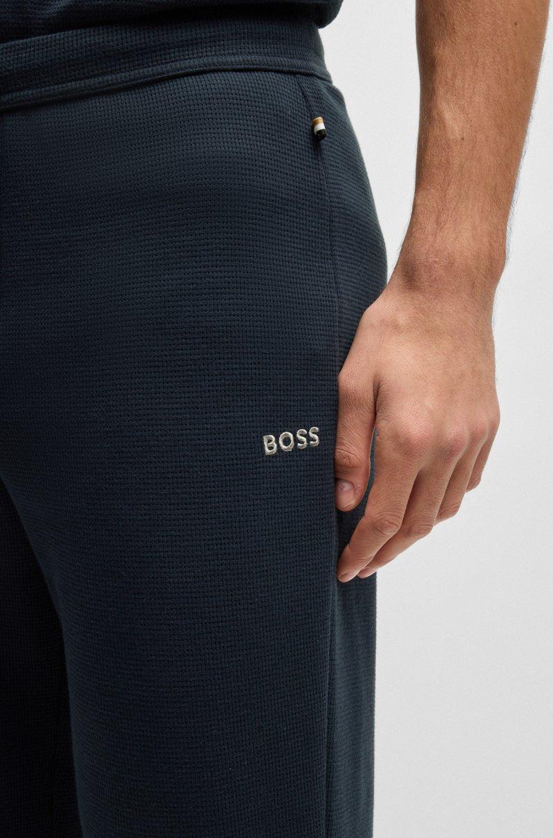 Hugo Boss Pantalones De Pijama De Algodón Con Logo Bordado