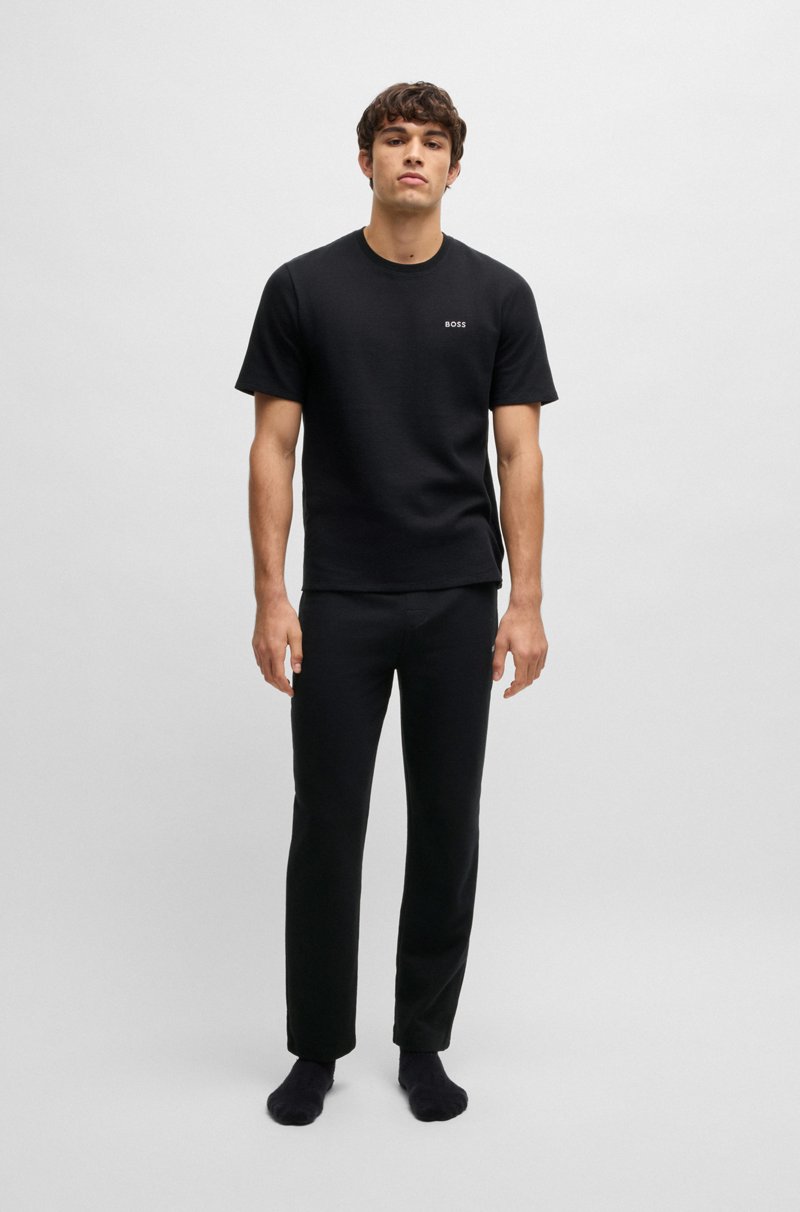 Hugo Boss Pantalones De Pijama De Algodón Con Logo Bordado