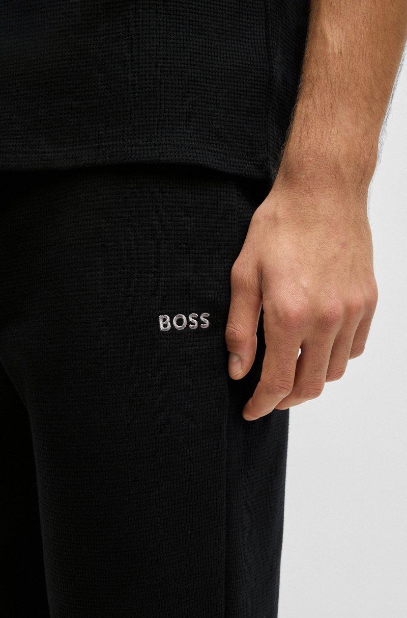 Hugo Boss Pantalones De Pijama De Algodón Con Logo Bordado