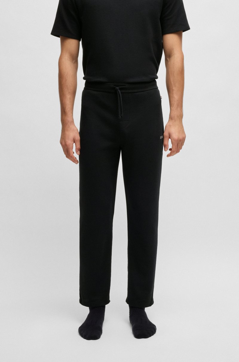 Hugo Boss Pantalones de pijama de algodón con logo bordado