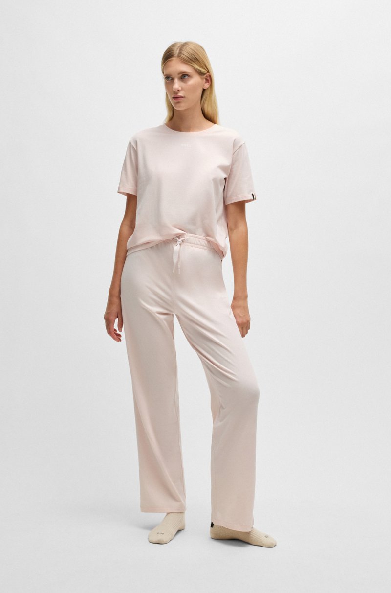 Hugo Boss Pantalones De Pijama De Algodón Elástico Con Cordones De La Marca