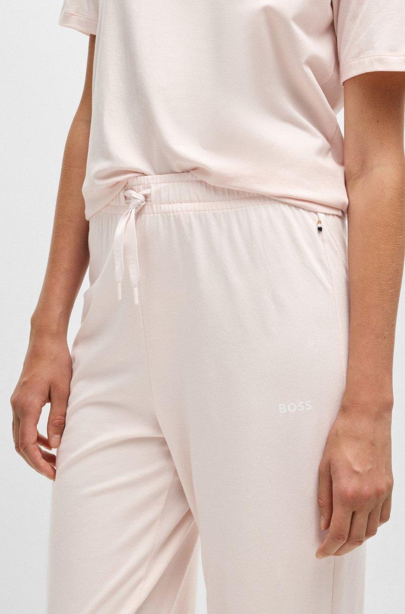 Hugo Boss Pantalones De Pijama De Algodón Elástico Con Cordones De La Marca