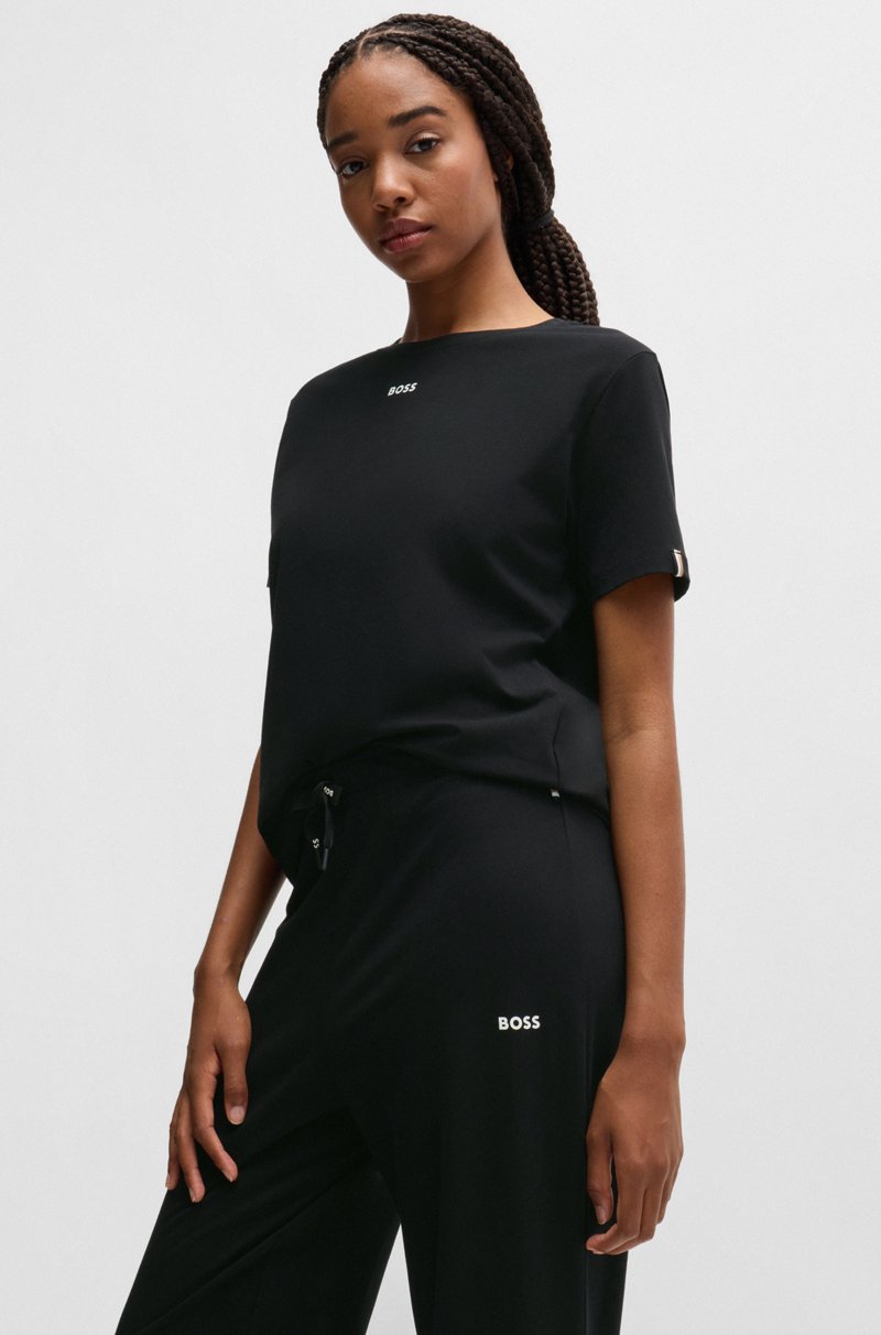 Hugo Boss Pantalones De Pijama De Algodón Elástico Con Cordones De La Marca