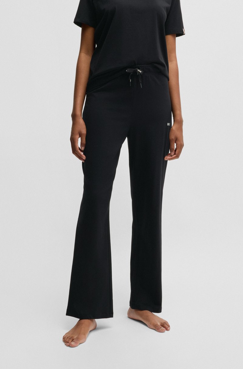 Hugo Boss Pantalones De Pijama De Algodón Elástico Con Cordones De La Marca