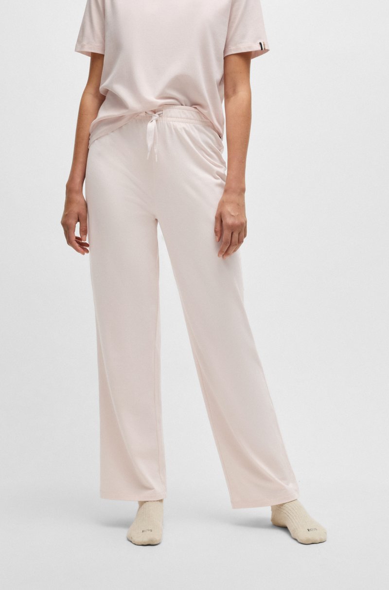 Hugo Boss Pantalones de pijama de algodón elástico con cordones de la marca