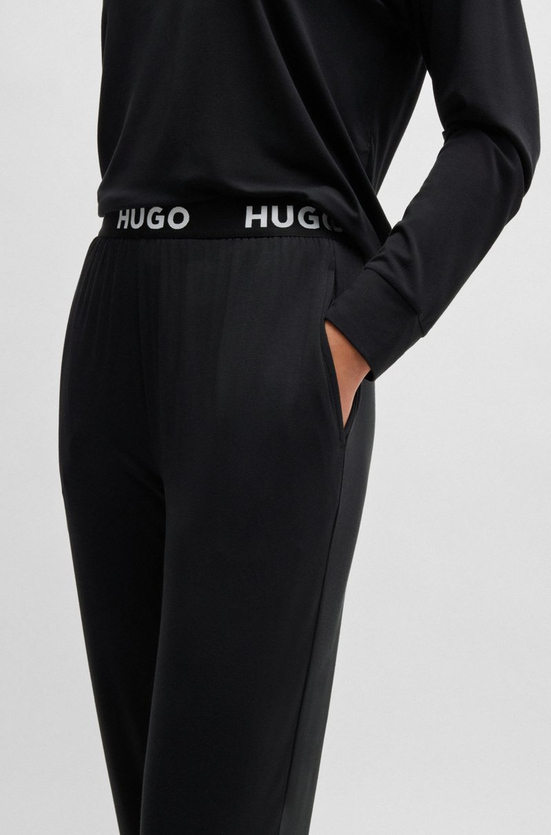 Hugo Boss Pantalones De Pijama De Punto Elástico Con Logos En La Cintura