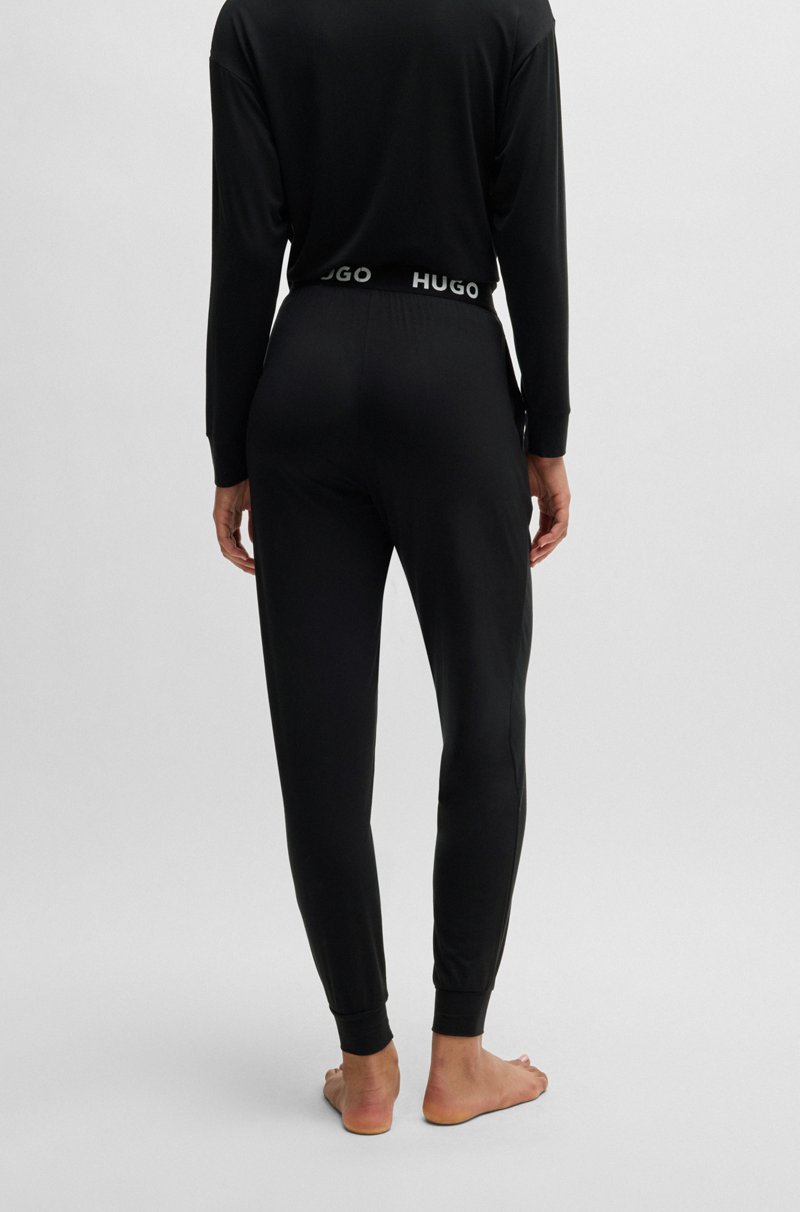 Hugo Boss Pantalones De Pijama De Punto Elástico Con Logos En La Cintura