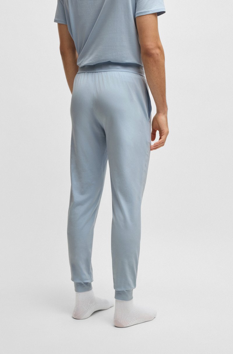 Hugo Boss Pantalones De Pijama En Algodón Elástico Con Logo Estampado