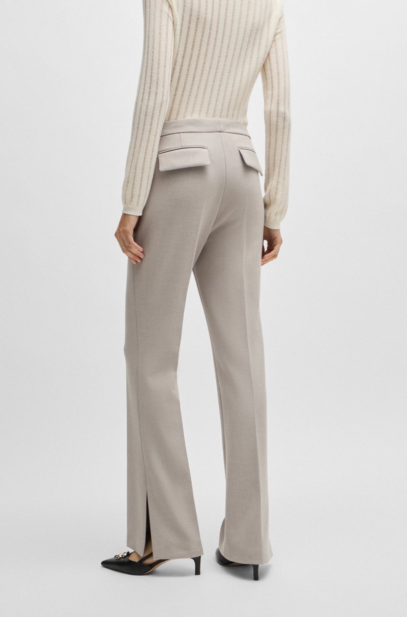 Hugo Boss Pantalones De Talle Alto Y Pernera Acampanada