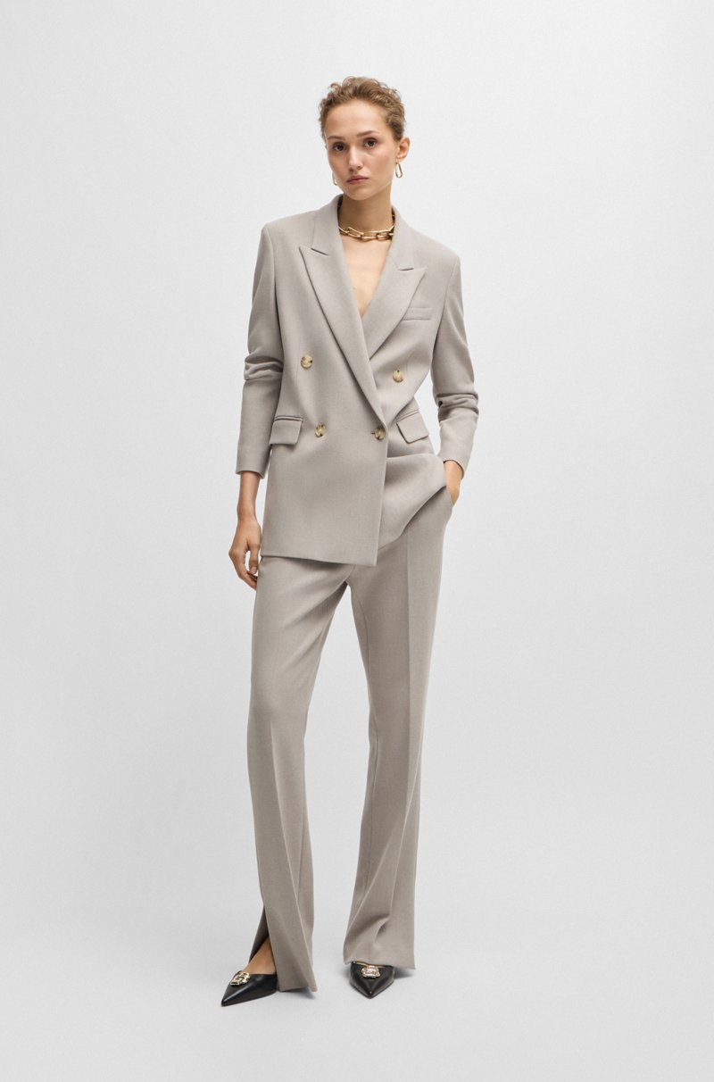 Hugo Boss Pantalones De Talle Alto Y Pernera Acampanada
