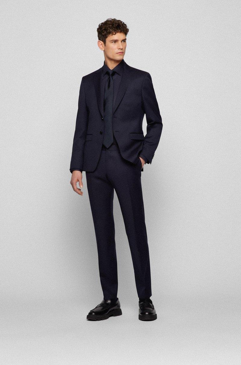 Hugo Boss Pantalones De Traje Extra Slim Fit En Sarga De Lana Virgen