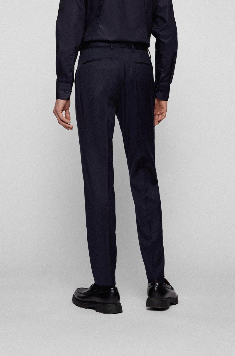 Hugo Boss Pantalones De Traje Extra Slim Fit En Sarga De Lana Virgen