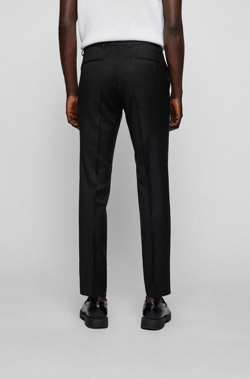 Hugo Boss Pantalones De Traje Extra Slim Fit En Sarga De Lana Virgen