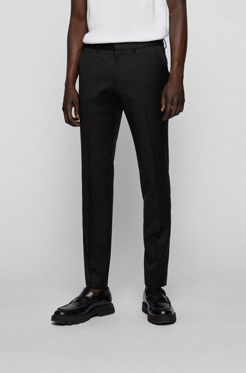 Hugo Boss Pantalones de traje extra slim fit en sarga de lana virgen
