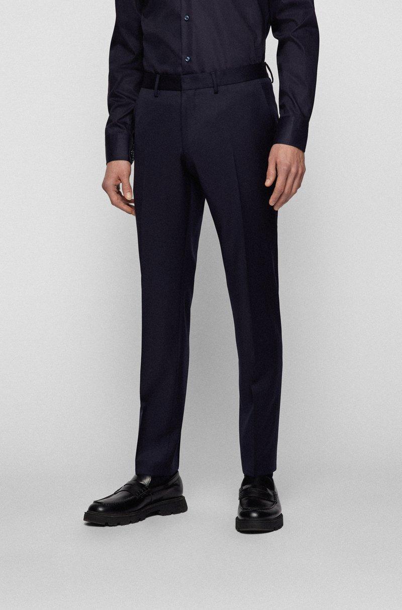 Hugo Boss Pantalones de traje extra slim fit en sarga de lana virgen