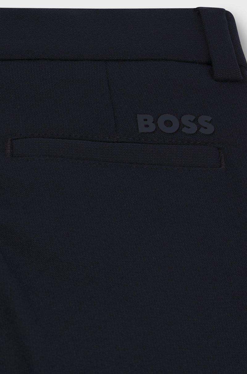 Hugo Boss Pantalones De Traje Para Niños En Tejido Elástico Con Detalles De La Marca