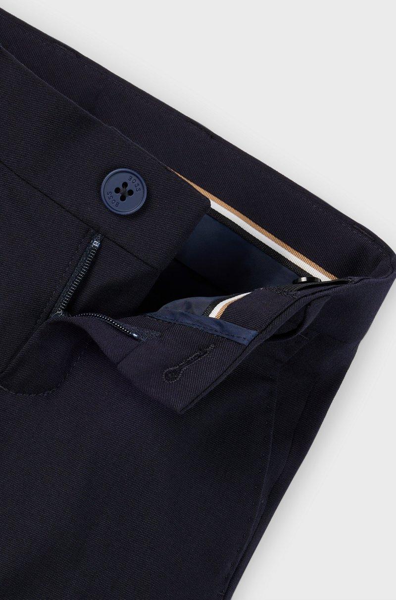 Hugo Boss Pantalones De Traje Regular Fit Para Niños En Lana Elástica