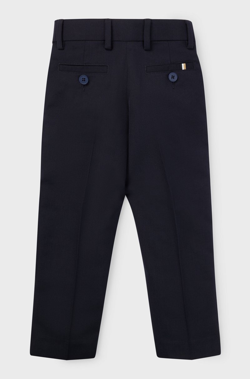 Hugo Boss Pantalones De Traje Regular Fit Para Niños En Lana Elástica