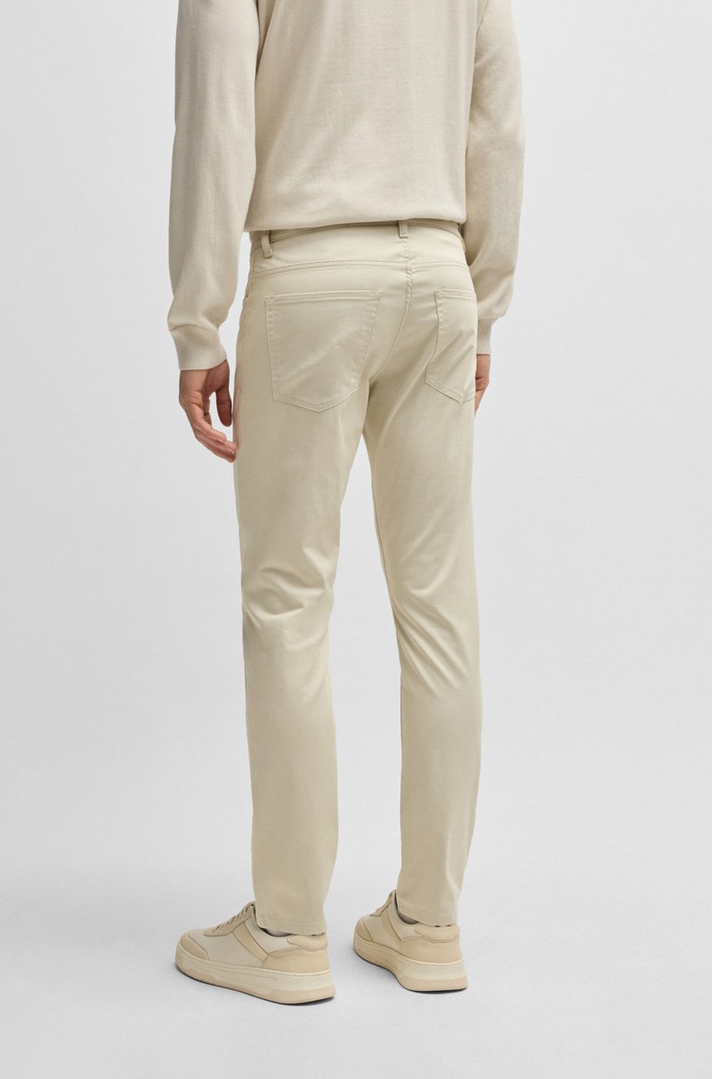 Hugo Boss Pantalones Delaware Slim Fit De Raso Elástico