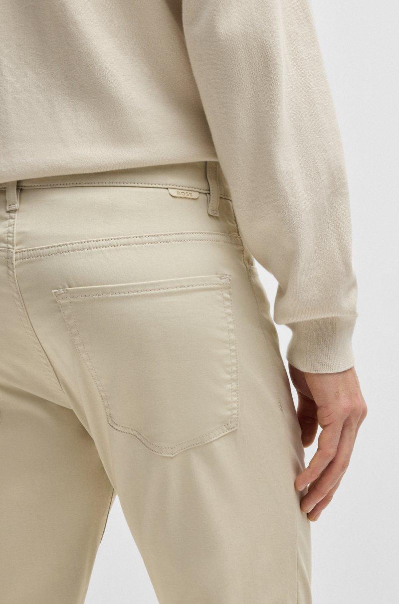 Hugo Boss Pantalones Delaware Slim Fit De Raso Elástico