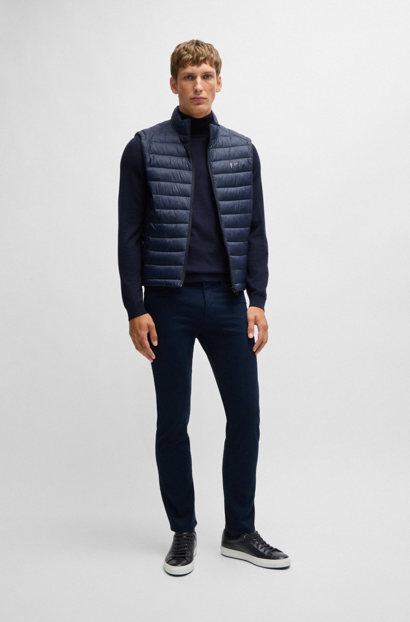 Hugo Boss Pantalones Delaware Slim Fit De Satén Cepillado
