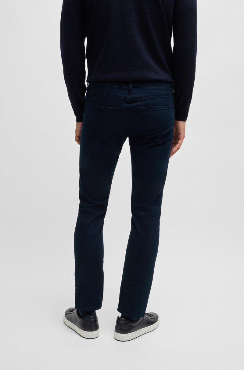 Hugo Boss Pantalones Delaware Slim Fit De Satén Cepillado