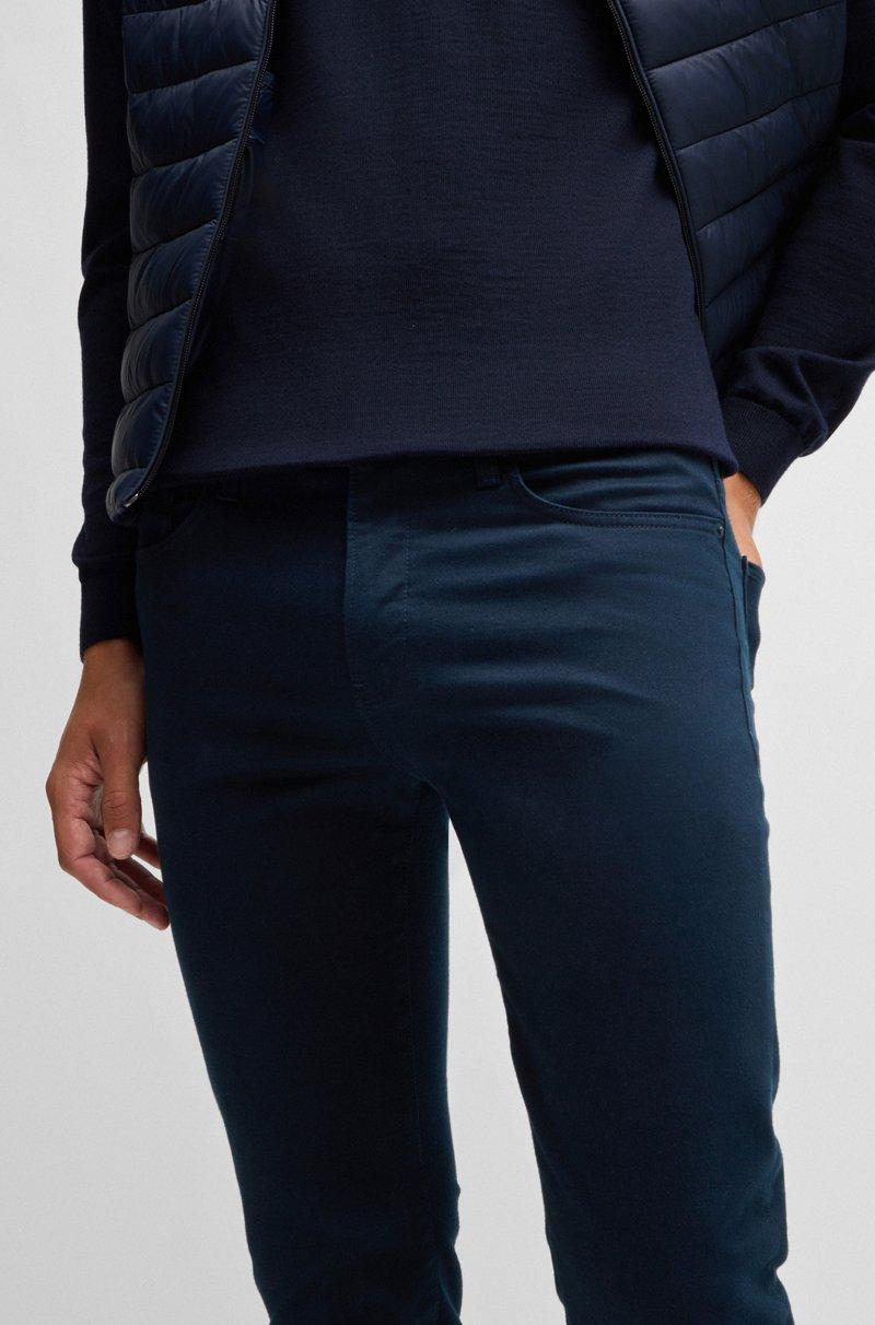 Hugo Boss Pantalones Delaware Slim Fit De Satén Cepillado