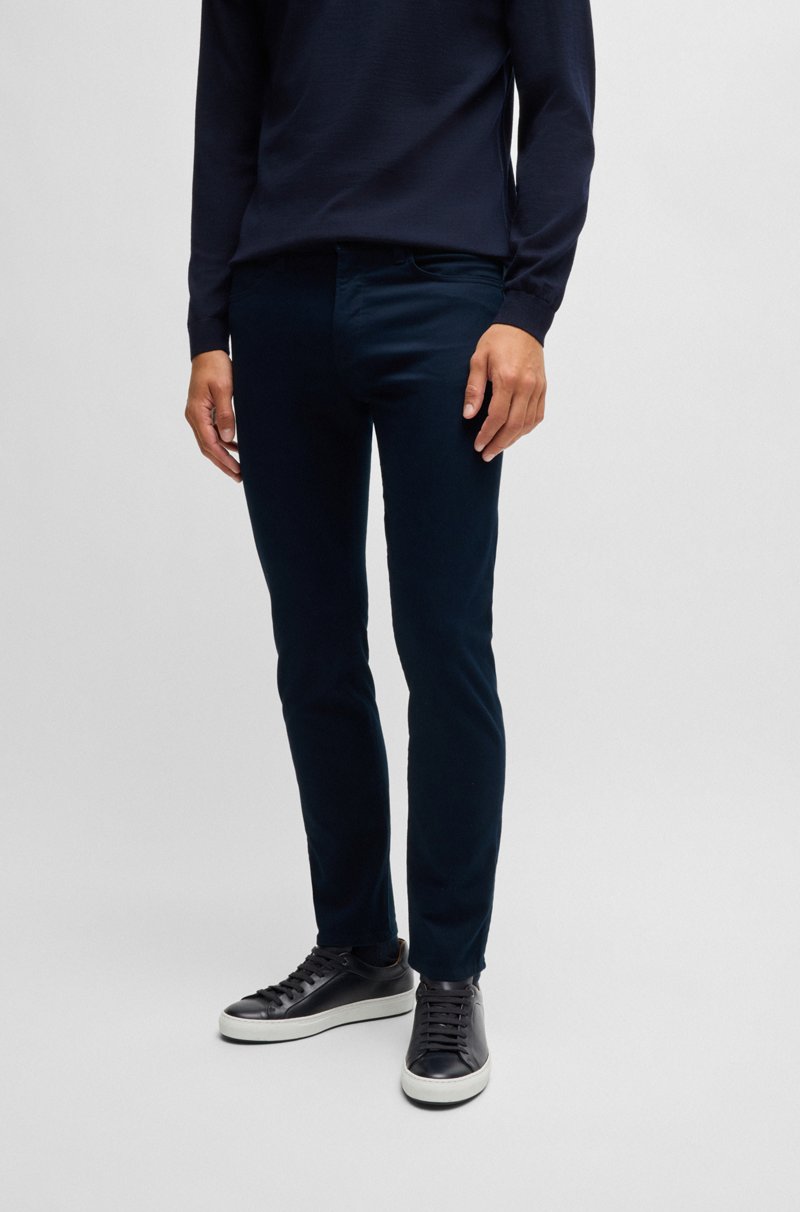 Hugo Boss Pantalones Delaware slim fit de satén cepillado