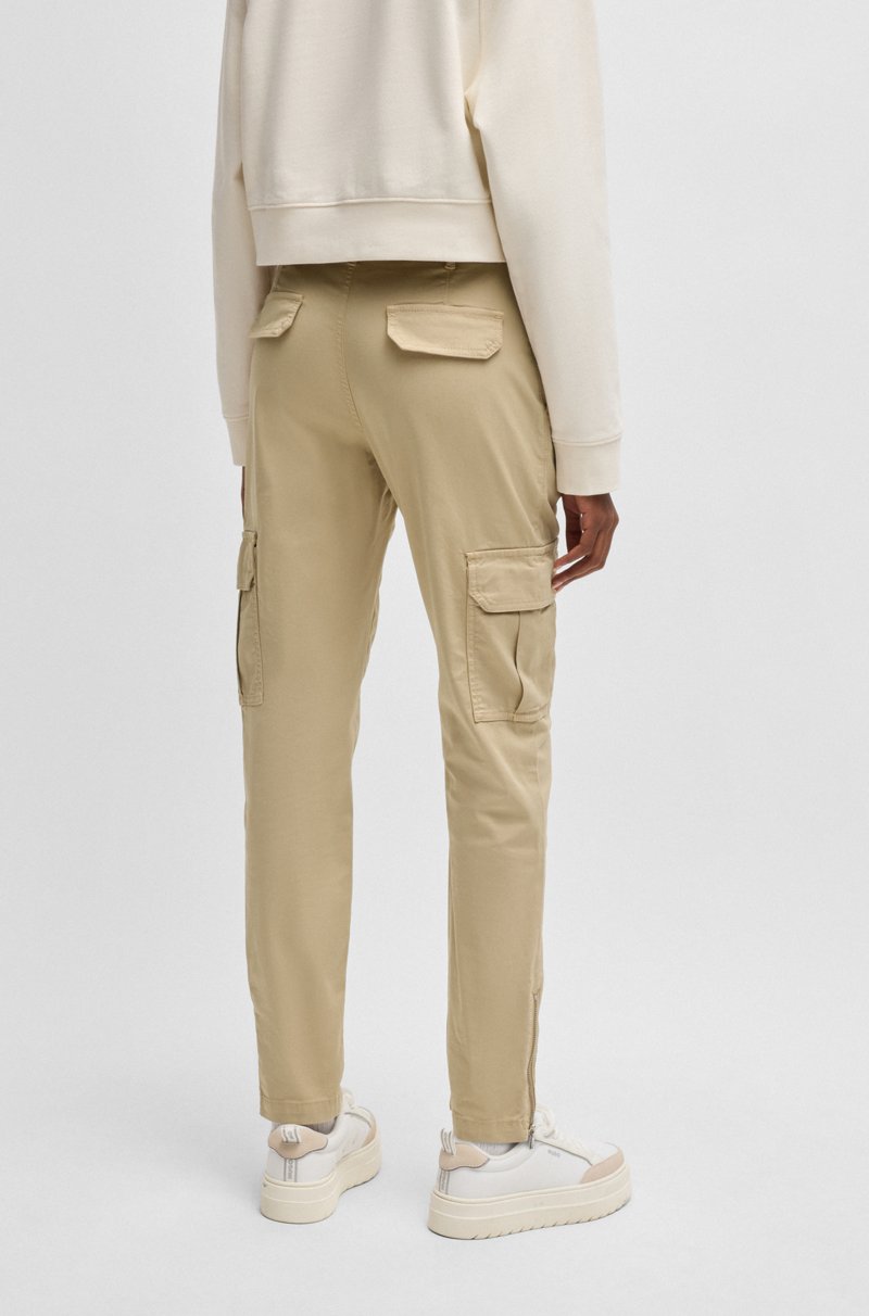 Hugo Boss Pantalones Estilo Cargo Slim Fit En Algodón Elástico