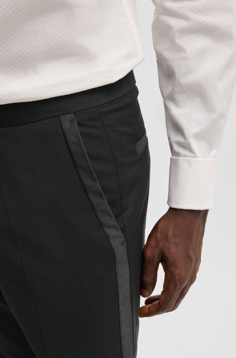 Hugo Boss Pantalones Extra Slim Fit De Mezcla De Lana Elástica