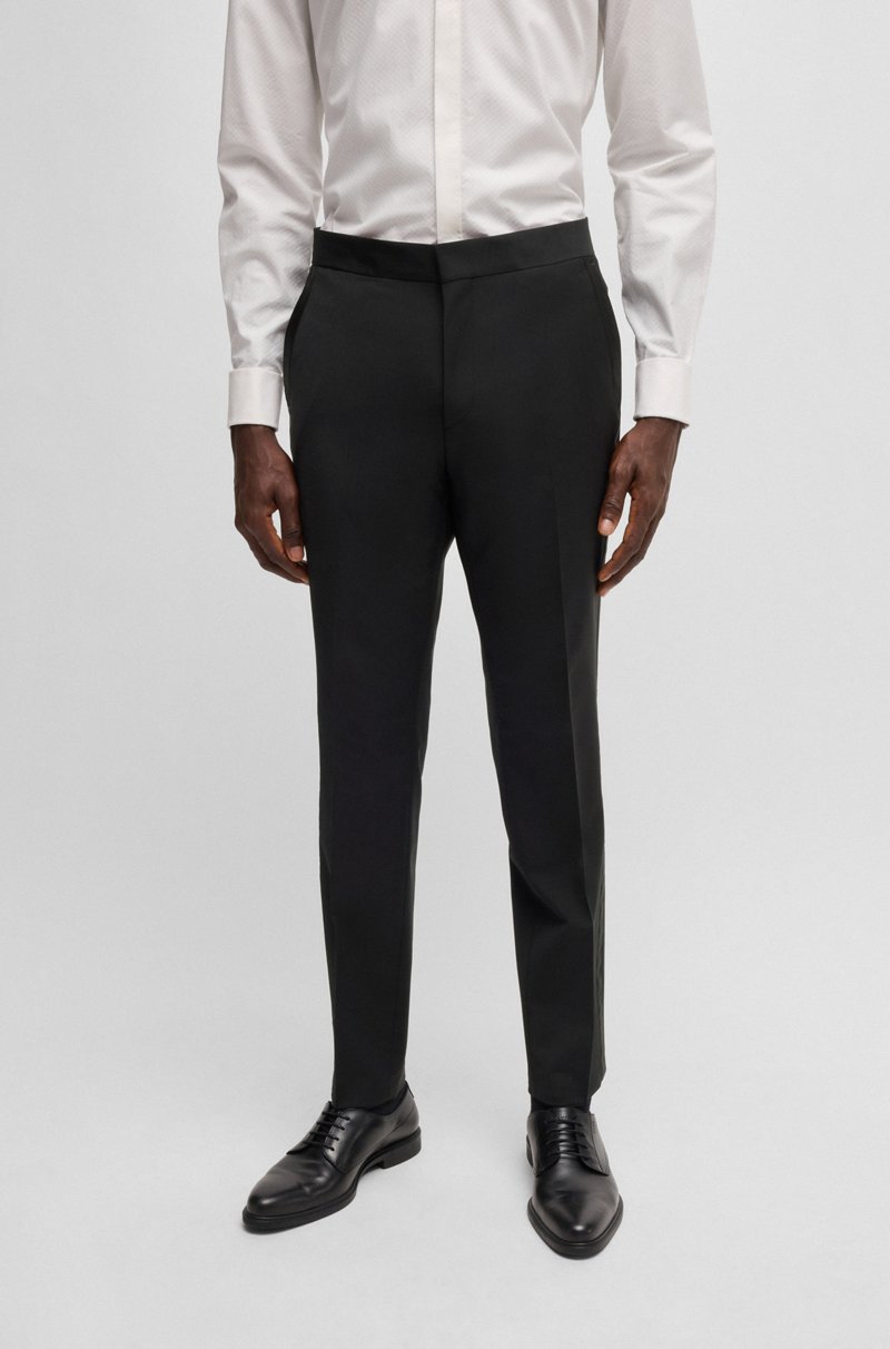 Hugo Boss Pantalones extra slim fit de mezcla de lana elástica
