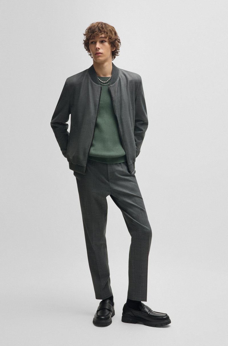 Hugo Boss Pantalones Extra Slim Fit De Paño Elástico Con Microestampado