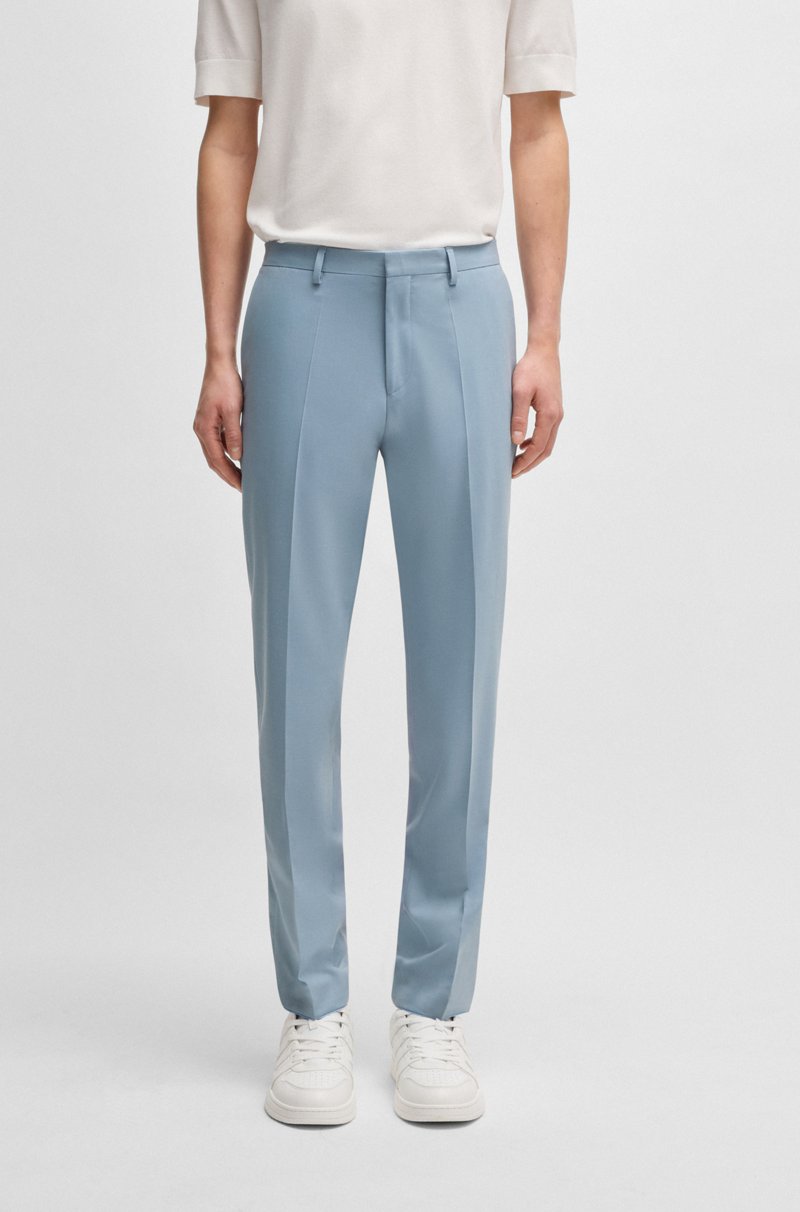 Hugo Boss Pantalones extra slim fit de popelín elástico de mezcla de lana