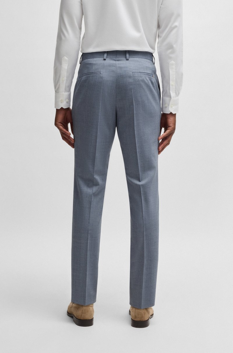Hugo Boss Pantalones Formales De Mezcla De Lana Virgen Con Dibujo