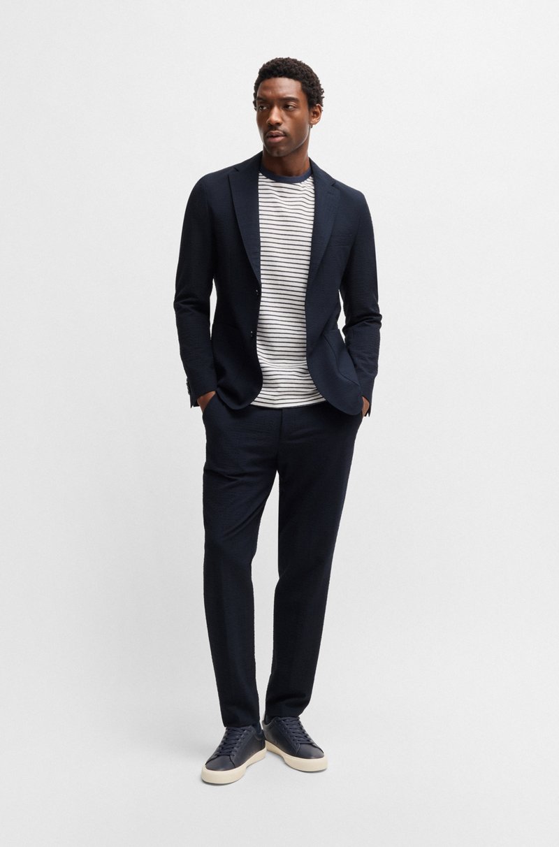 Hugo Boss Pantalones Formales De Tejido De Sirsaca Elástico