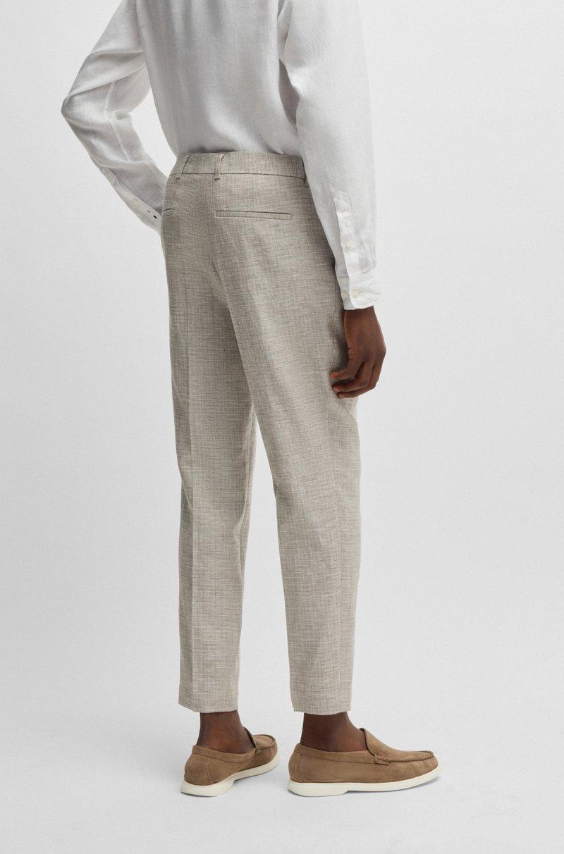 Hugo Boss Pantalones Formales De Tejido Elástico Con Microestampado