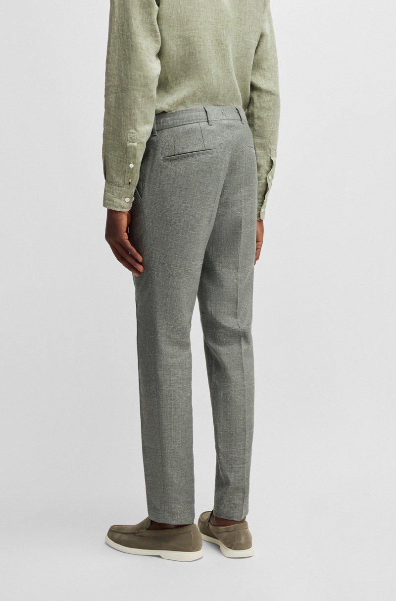 Hugo Boss Pantalones Formales De Tejido Elástico Con Microestampado