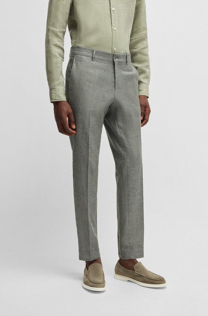 Hugo Boss Pantalones formales de tejido elástico con microestampado