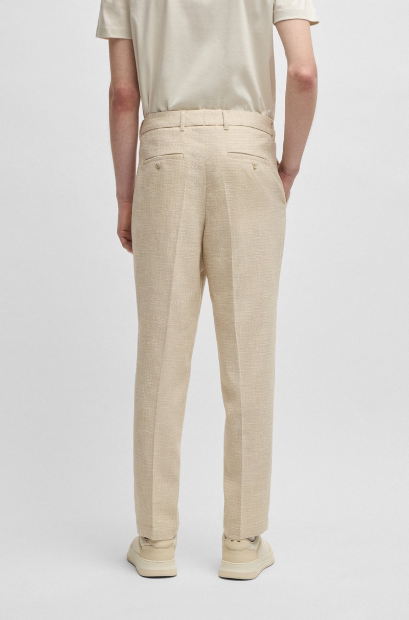 Hugo Boss Pantalones Formales De Tweed Con Microestampado