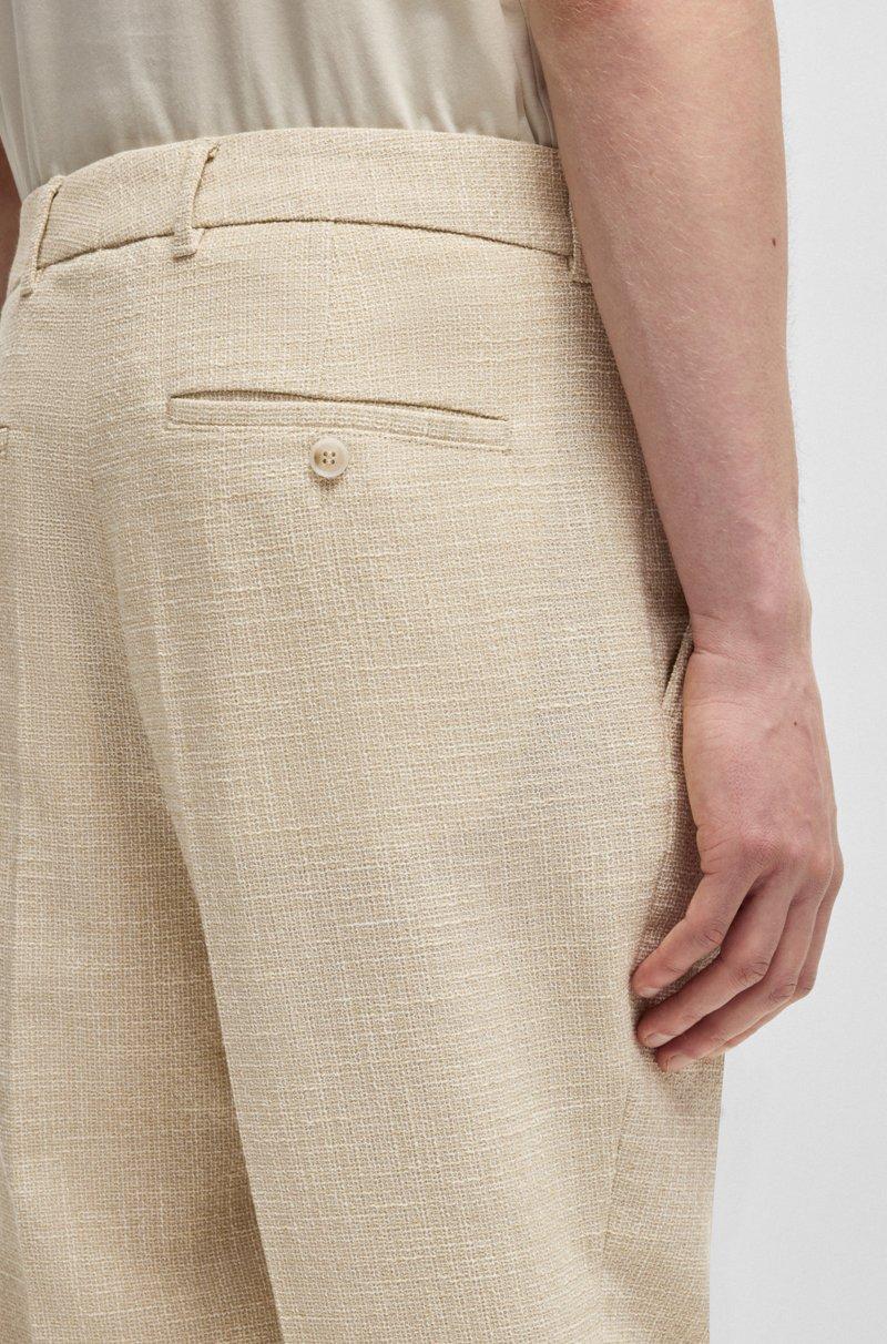Hugo Boss Pantalones Formales De Tweed Con Microestampado