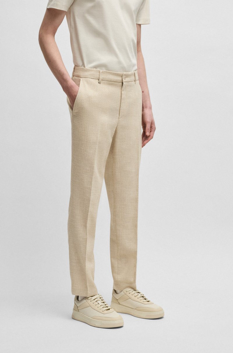 Hugo Boss Pantalones formales de tweed con microestampado