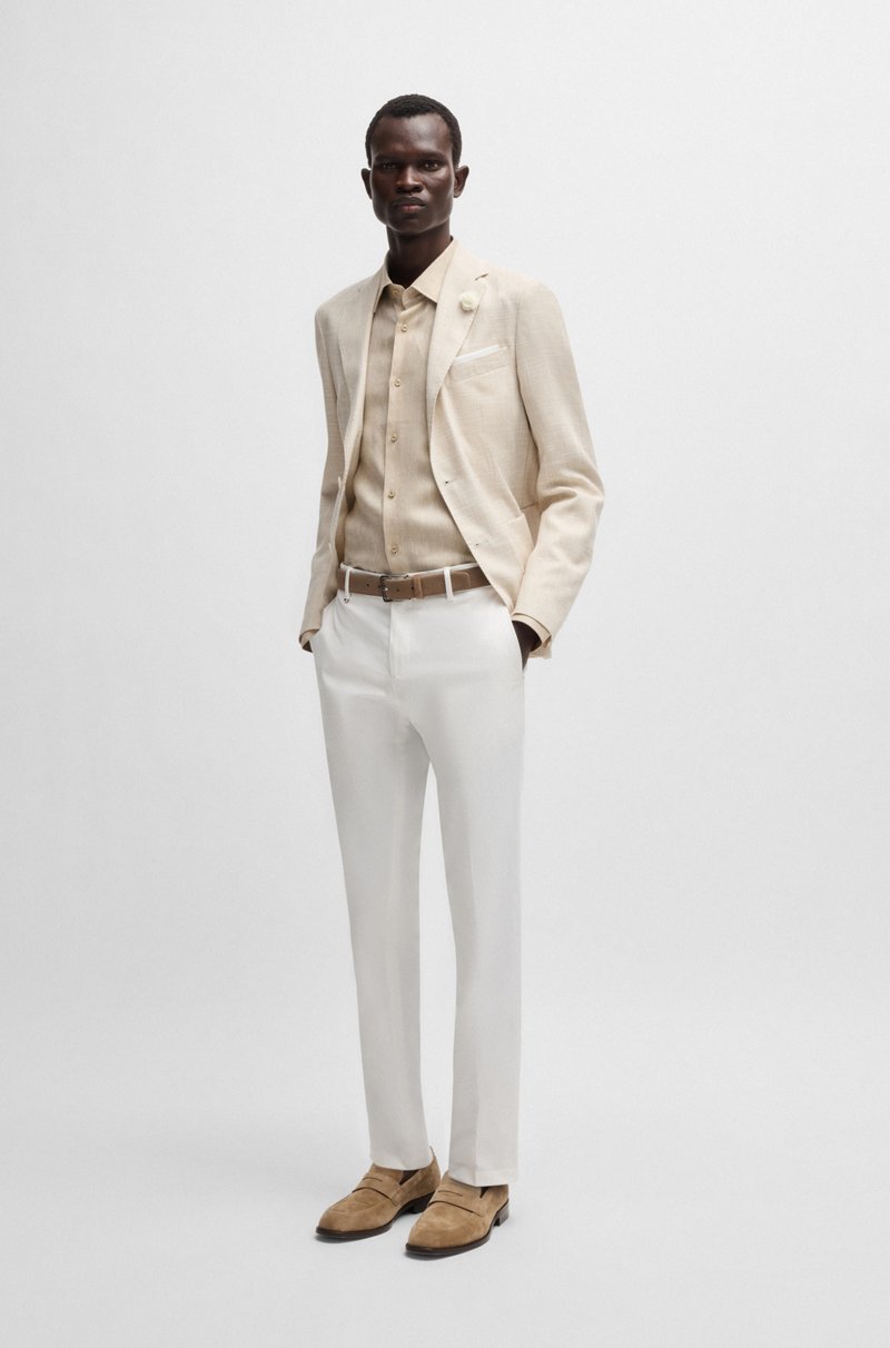 Hugo Boss Pantalones Formales En Cómodo Algodón Elástico