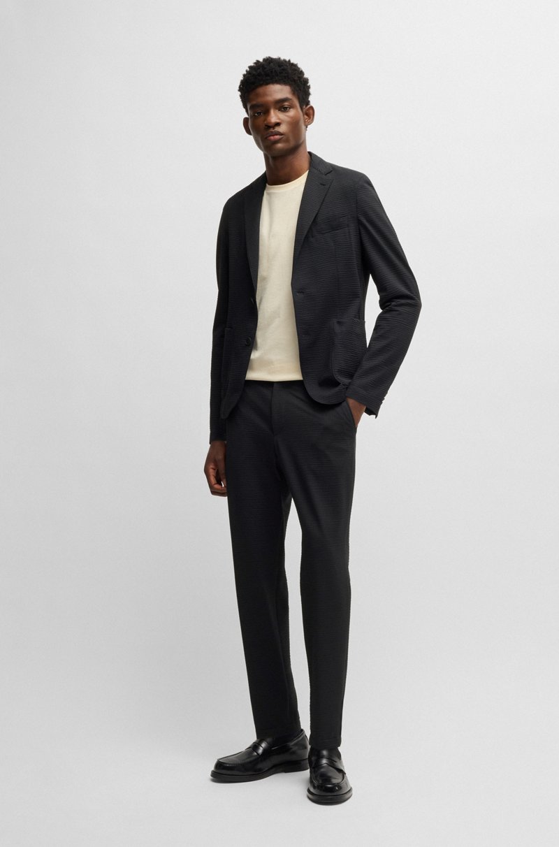 Hugo Boss Pantalones Formales Lavables En Tejido De Sirsaca Elástico