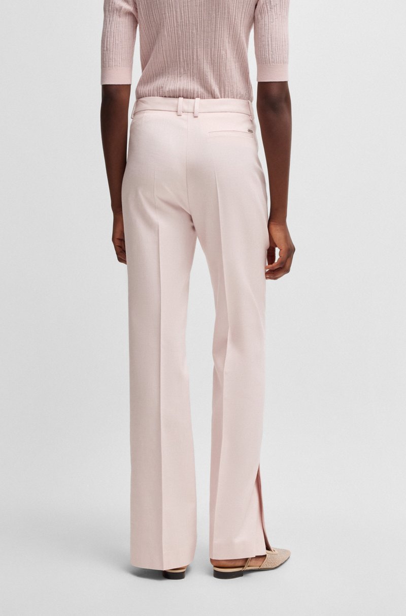 Hugo Boss Pantalones Jaspeados Con Aberturas En Los Bajos