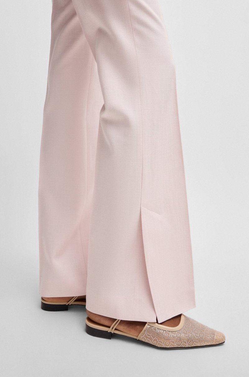 Hugo Boss Pantalones Jaspeados Con Aberturas En Los Bajos