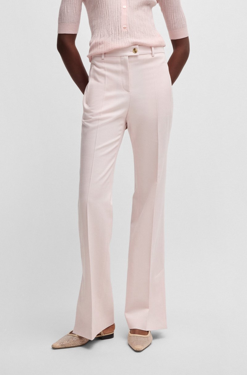 Hugo Boss Pantalones jaspeados con aberturas en los bajos